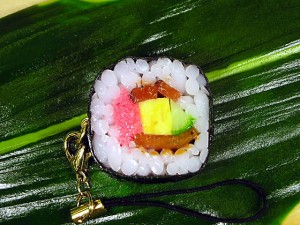 Japanese sushi roll strap charm