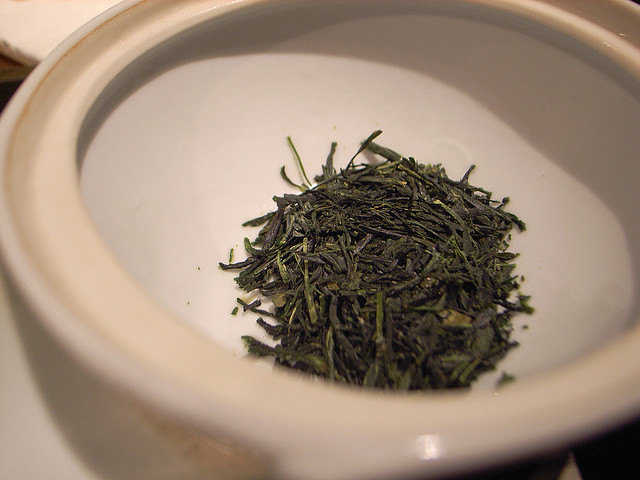 Japanese green tea leaf