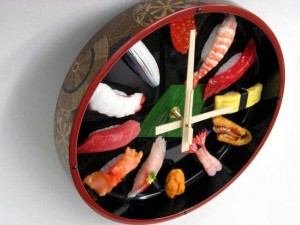 Japanese sushi wall clock