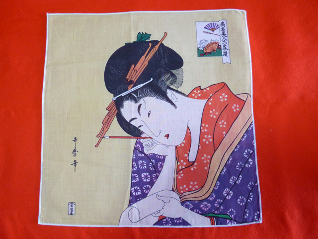 japanese ukiyoe furoshiki table cloth mat utamaro