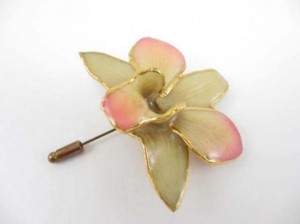 fresh flower brooch pin orchid