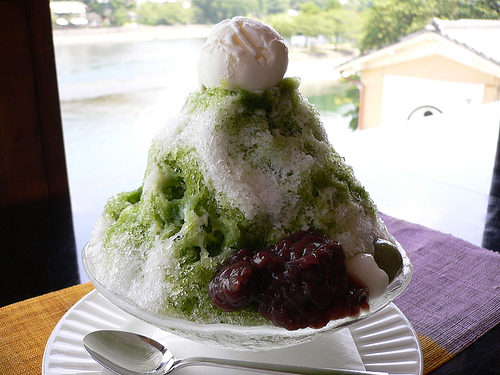 green tea taste shaved ice