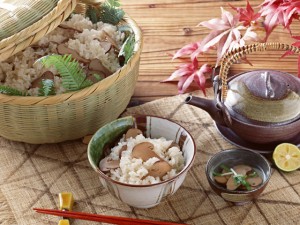 rice cooked with matsutake