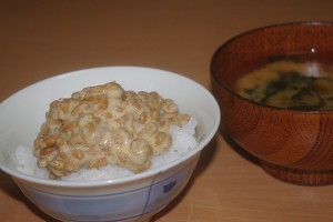 Natto on rice & Miso Soup. "101LAB" some rights reserved. flickr