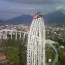 Thrill Rides Against the Back Ground of Mt. Fuji