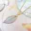 Glass Coating Fresh Leaves Pendant Necklace Accessories 24k