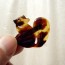 Japanese Handmade Amber Brooch Pin Squirrel